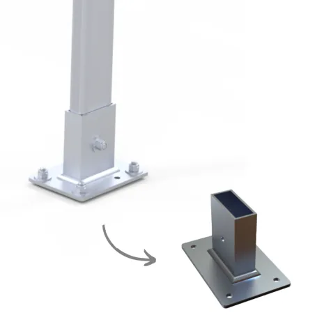 Guarda-Corpos Modular com Fixação Permanente ao Solo