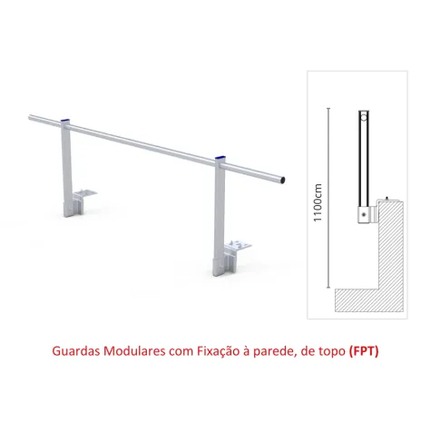 Guarda-Corpos Modular com Fixação no Topo da Parede